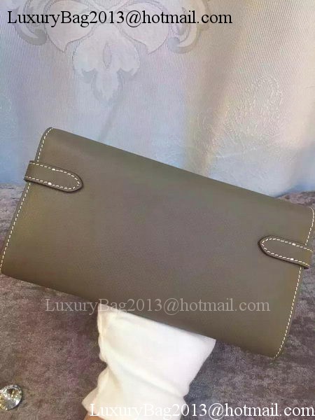 Hermes Kelly Wallet Epsom Leather H009 Grey Hermes Kelly Wallet Epsom Leather H009 Grey