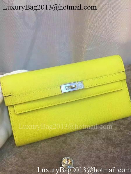 Hermes Kelly Wallet Epsom Leather H009 Yellow Hermes Kelly Wallet Epsom Leather H009 Yellow