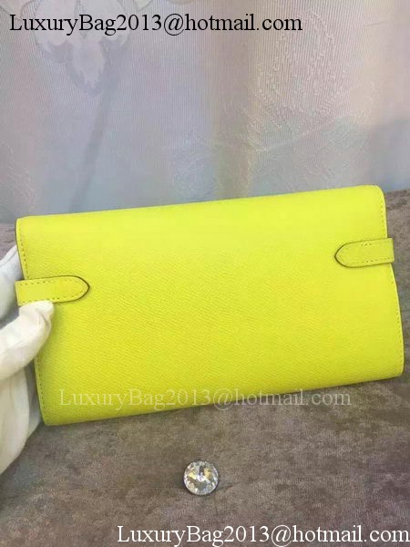 Hermes Kelly Wallet Epsom Leather H009 Yellow Hermes Kelly Wallet Epsom Leather H009 Yellow