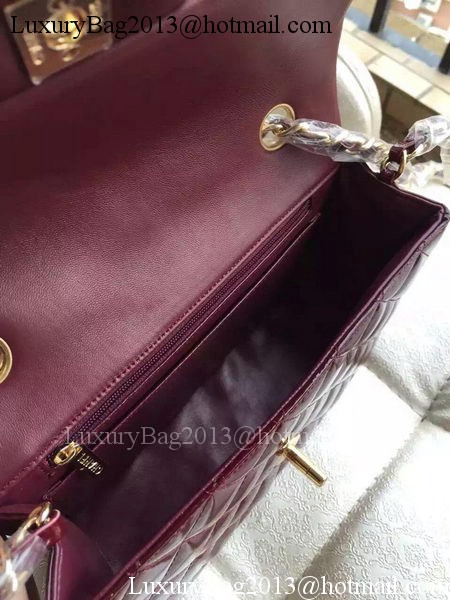 Chanel mini Classic Flap Bag Original Patent A1116 Burgundy Chanel mini Classic Flap Bag Original Patent A1116 Burgundy