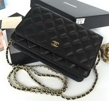 Chanel mini Flap Bag Black Sheepskin Leather A33814S Gold Chanel mini Flap Bag Black Sheepskin Leather A33814S Gold