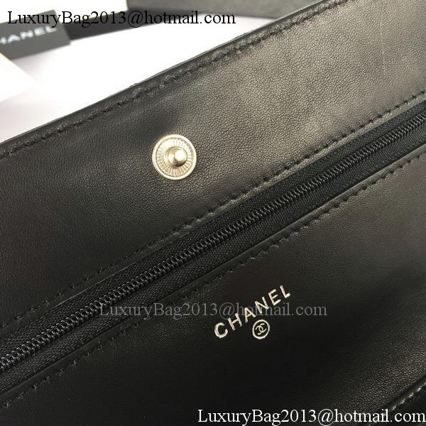 Chanel mini Flap Bag Black Sheepskin Leather A33814S Silver Chanel mini Flap Bag Black Sheepskin Leather A33814S Silver