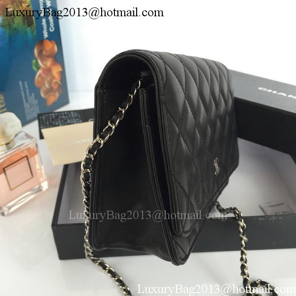 Chanel mini Flap Bag Black Sheepskin Leather A33814S Silver Chanel mini Flap Bag Black Sheepskin Leather A33814S Silver