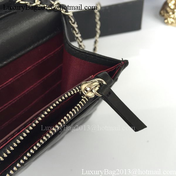 Chanel mini Flap Bag Black Sheepskin Leather A33814S Silver Chanel mini Flap Bag Black Sheepskin Leather A33814S Silver