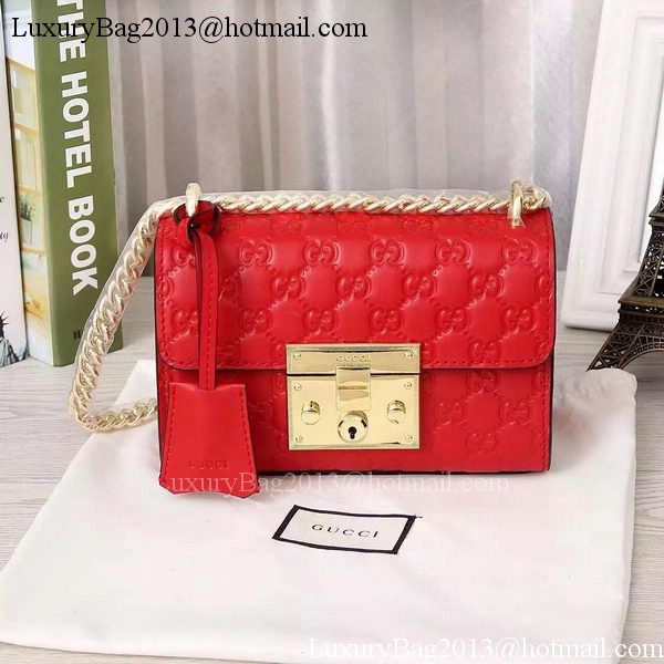 Gucci Padlock Gucci Signature Shoulder Bag 409487 Red Gucci Padlock Gucci Signature Shoulder Bag 409487 Red