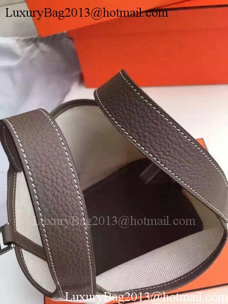 Hermes Picotin Lock 18cm Bag Canvas HPL8618T Dark Grey Hermes Picotin Lock 18cm Bag Canvas HPL8618T Dark Grey