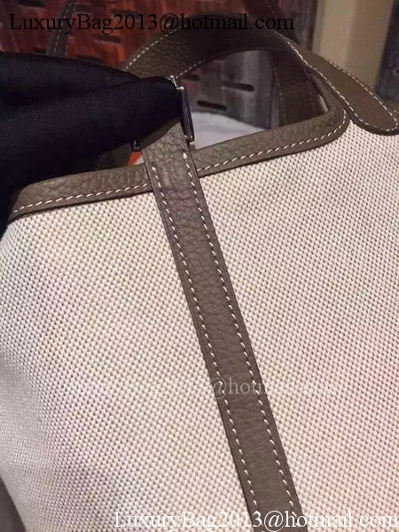 Hermes Picotin Lock 18cm Bag Canvas HPL8618T Dark Grey Hermes Picotin Lock 18cm Bag Canvas HPL8618T Dark Grey