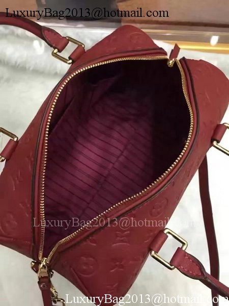 Louis Vuitton Monogram Empreinte Speedy 30 Bag M40762 Burgundy Louis Vuitton Monogram Empreinte Speedy 30 Bag M40762 Burgundy