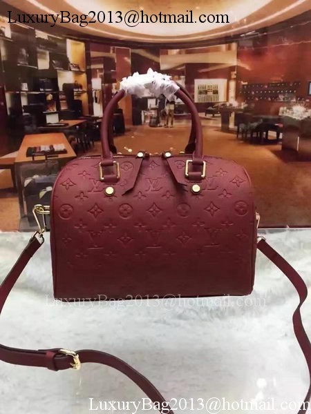 Louis Vuitton Monogram Empreinte Speedy 30 Bag M40762 Burgundy Louis Vuitton Monogram Empreinte Speedy 30 Bag M40762 Burgundy