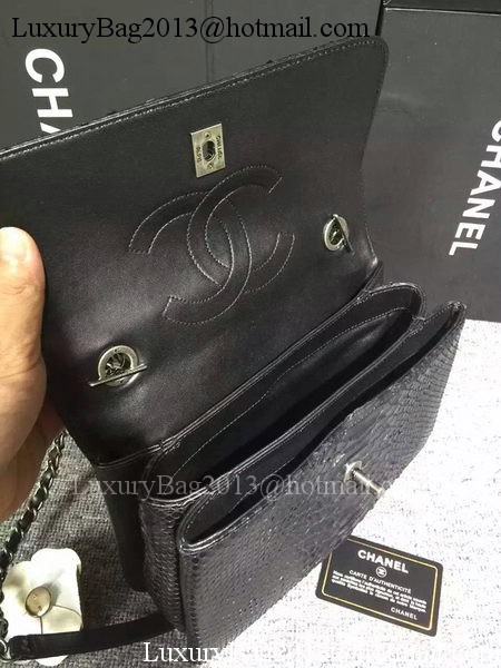 Chanel Classic Top Flap Bag Original Snake Leather A90095 Black Chanel Classic Top Flap Bag Original Snake Leather A90095 Black