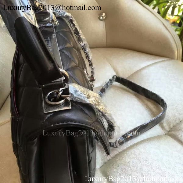 Chanel Classic Top Flap Bag Black Original Sheepskin Leather A92236 Silver Chanel Classic Top Flap Bag Black Original Sheepskin Leather A92236 Silver