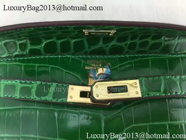 Hermes MINI Kelly 22cm Tote Bag Croco Leather KL22 Green Hermes MINI Kelly 22cm Tote Bag Croco Leather KL22 Green