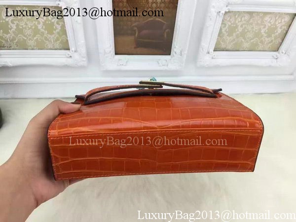 Hermes MINI Kelly 22cm Tote Bag Croco Leather KL22 Orange Hermes MINI Kelly 22cm Tote Bag Croco Leather KL22 Orange