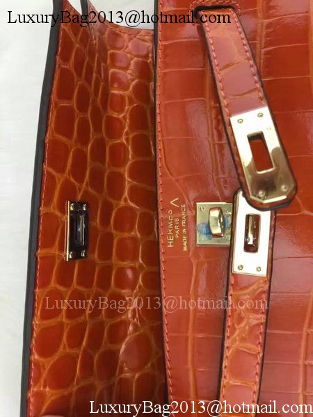 Hermes MINI Kelly 22cm Tote Bag Croco Leather KL22 Orange Hermes MINI Kelly 22cm Tote Bag Croco Leather KL22 Orange