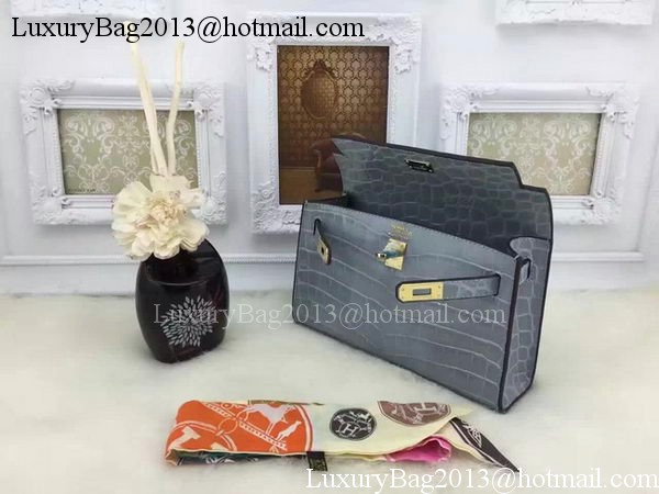 Hermes MINI Kelly 22cm Tote Bag Croco Leather KL22 SkyBlue Hermes MINI Kelly 22cm Tote Bag Croco Leather KL22 SkyBlue