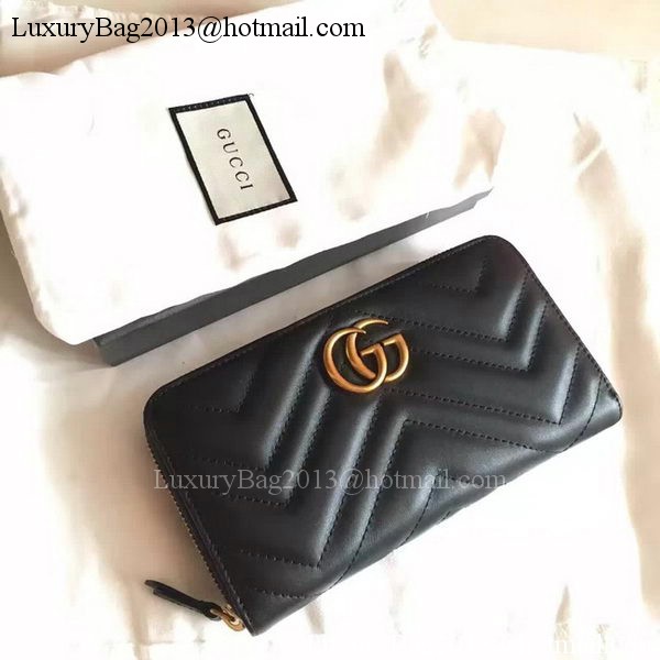 Gucci GG Marmont Zip Around Wallet 443123 Black Gucci GG Marmont Zip Around Wallet 443123 Black