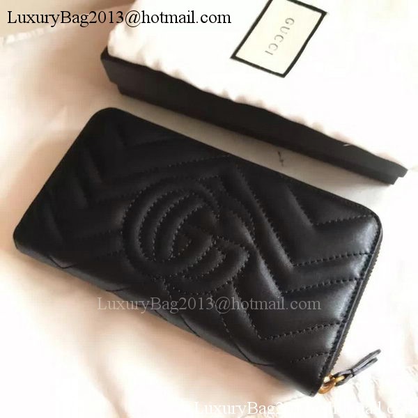 Gucci GG Marmont Zip Around Wallet 443123 Black Gucci GG Marmont Zip Around Wallet 443123 Black