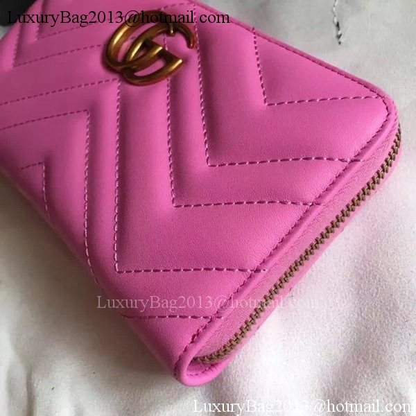 Gucci GG Marmont Zip Around Wallet 443123 Rose Gucci GG Marmont Zip Around Wallet 443123 Rose