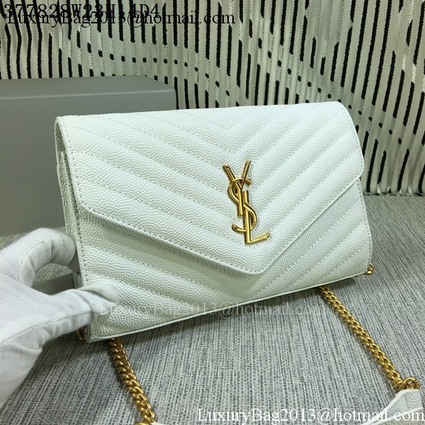 YSL Classic Monogramme Flap Bag Cannage Pattern Y377828L White YSL Classic Monogramme Flap Bag Cannage Pattern Y377828L White
