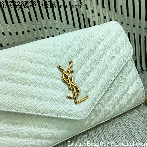 YSL Classic Monogramme Flap Bag Cannage Pattern Y377828L White YSL Classic Monogramme Flap Bag Cannage Pattern Y377828L White