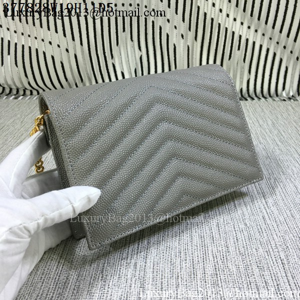 YSL Classic Monogramme Flap Bag Cannage Pattern Y377828S Grey YSL Classic Monogramme Flap Bag Cannage Pattern Y377828S Grey