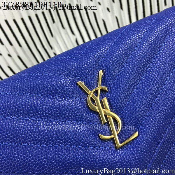 YSL Classic Monogramme Flap Bag Cannage Pattern Y377828S Royal YSL Classic Monogramme Flap Bag Cannage Pattern Y377828S Royal