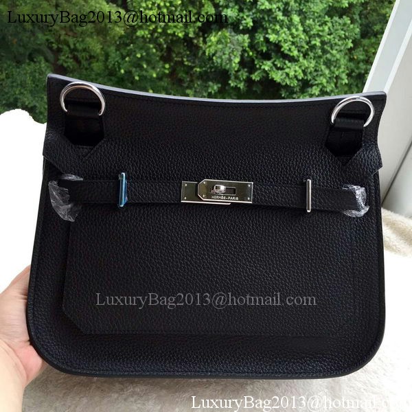 Hermes Jypsiere 31CM Shoulder Bag Calfskin Leather H0880 Black Hermes Jypsiere 31CM Shoulder Bag Calfskin Leather H0880 Black