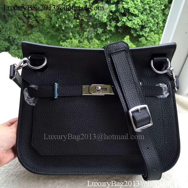 Hermes Jypsiere 31CM Shoulder Bag Calfskin Leather H0880 Black Hermes Jypsiere 31CM Shoulder Bag Calfskin Leather H0880 Black