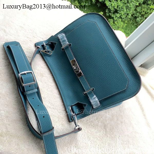 Hermes Jypsiere 31CM Shoulder Bag Calfskin Leather H0880 Blue Hermes Jypsiere 31CM Shoulder Bag Calfskin Leather H0880 Blue
