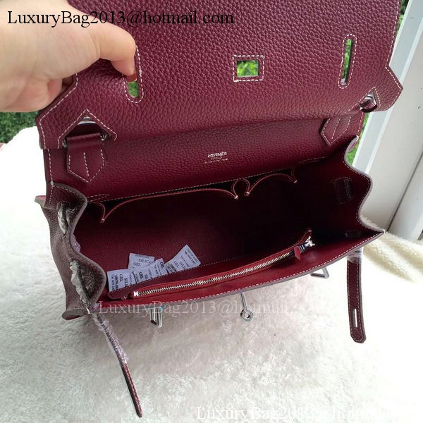 Hermes Jypsiere 31CM Shoulder Bag Calfskin Leather H0880 Wine Hermes Jypsiere 31CM Shoulder Bag Calfskin Leather H0880 Wine