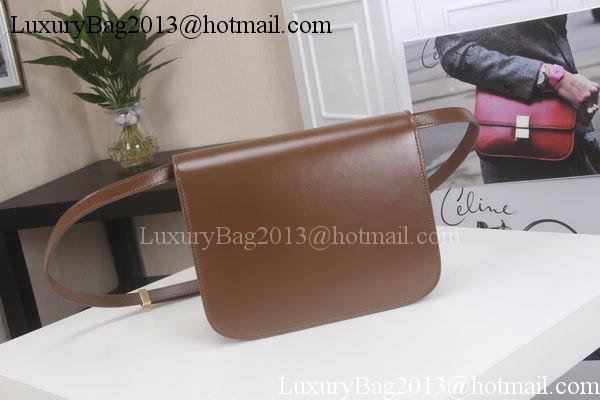Celine Classic Box Flap Bag Calfskin Leather C3369 Brown Celine Classic Box Flap Bag Calfskin Leather C3369 Brown
