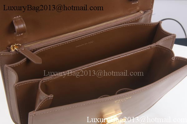Celine Classic Box Flap Bag Calfskin Leather C3369 Brown Celine Classic Box Flap Bag Calfskin Leather C3369 Brown