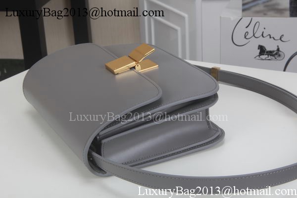Celine Classic Box Flap Bag Calfskin Leather C3369 Grey Celine Classic Box Flap Bag Calfskin Leather C3369 Grey