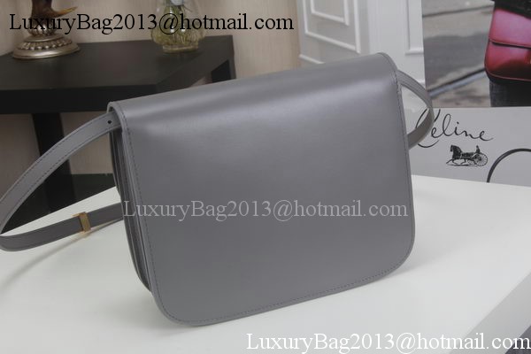 Celine Classic Box Flap Bag Calfskin Leather C3369 Grey Celine Classic Box Flap Bag Calfskin Leather C3369 Grey