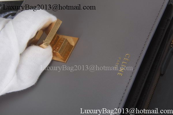 Celine Classic Box Flap Bag Calfskin Leather C3369 Grey Celine Classic Box Flap Bag Calfskin Leather C3369 Grey