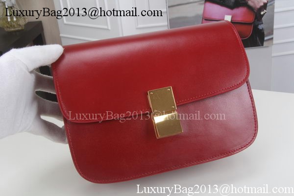 Celine Classic Box Flap Bag Calfskin Leather C3369 Red Celine Classic Box Flap Bag Calfskin Leather C3369 Red