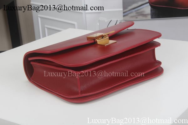 Celine Classic Box Flap Bag Calfskin Leather C3369 Red Celine Classic Box Flap Bag Calfskin Leather C3369 Red