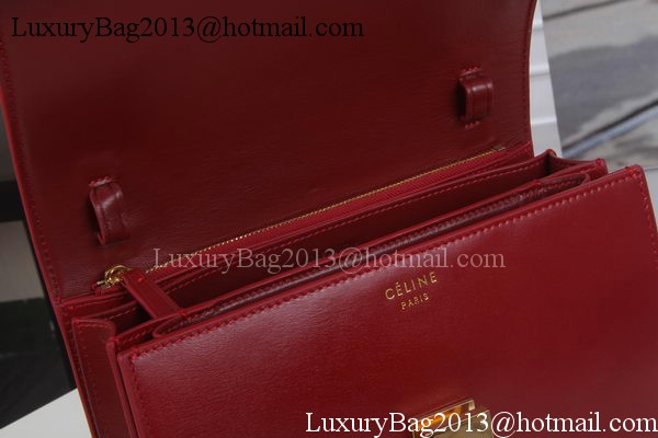 Celine Classic Box Flap Bag Calfskin Leather C3369 Red Celine Classic Box Flap Bag Calfskin Leather C3369 Red