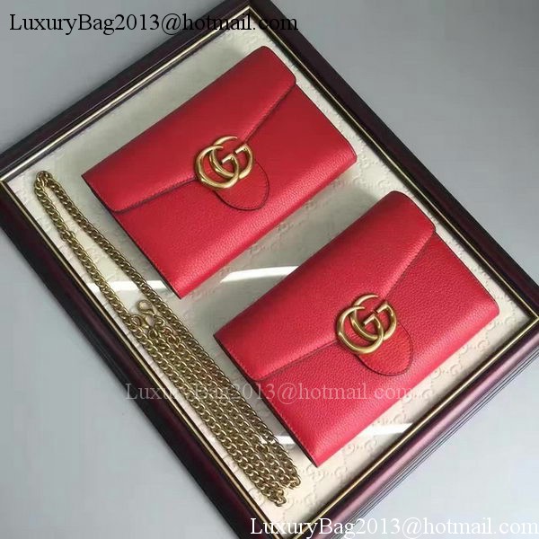 Gucci GG Marmont Leather mini Chain Bag 401232 Red Gucci GG Marmont Leather mini Chain Bag 401232 Red
