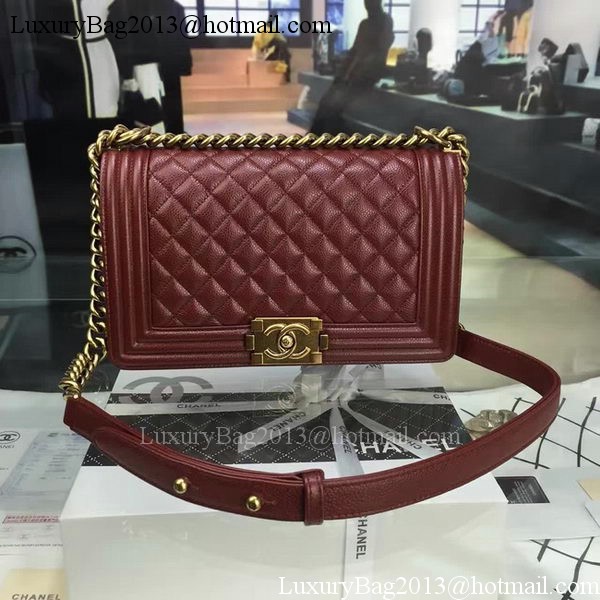 Boy Chanel Flap Bags Original Wine Cannage Pattern A67088 Gold Boy Chanel Flap Bags Original Wine Cannage Pattern A67088 Gold