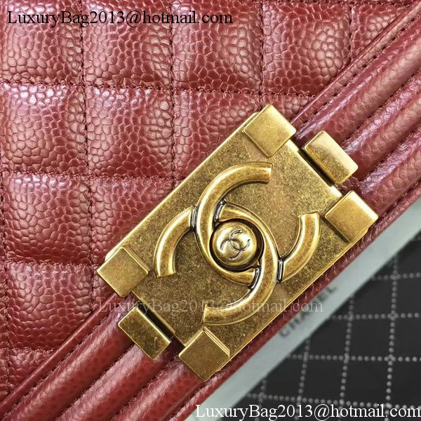 Boy Chanel Flap Bags Original Wine Cannage Pattern A67088 Gold Boy Chanel Flap Bags Original Wine Cannage Pattern A67088 Gold