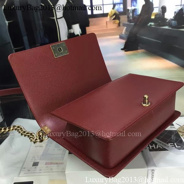Boy Chanel Flap Bags Original Wine Cannage Pattern A67088 Gold Boy Chanel Flap Bags Original Wine Cannage Pattern A67088 Gold