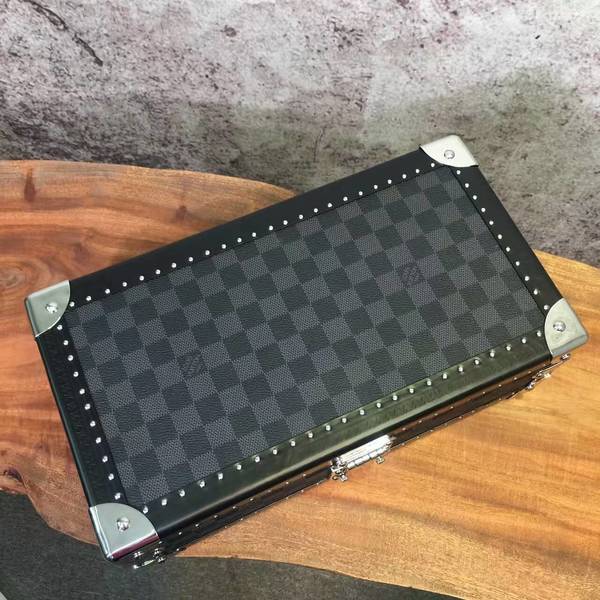 Louis Vuitton Damier Graphite Canvas Watches Box 40664 Blue Louis Vuitton Damier Graphite Canvas Watches Box 40664 Blue