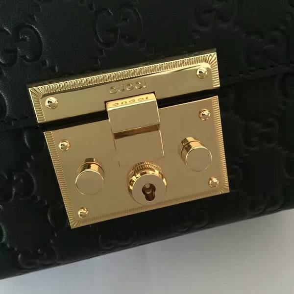 Gucci Padlock Gucci Signature Mini Shoulder Bag 409487A Black Gucci Padlock Gucci Signature Mini Shoulder Bag 409487A Black