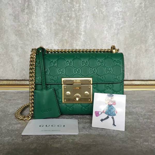 Gucci Padlock Gucci Signature Mini Shoulder Bag 409487A Green Gucci Padlock Gucci Signature Mini Shoulder Bag 409487A Green