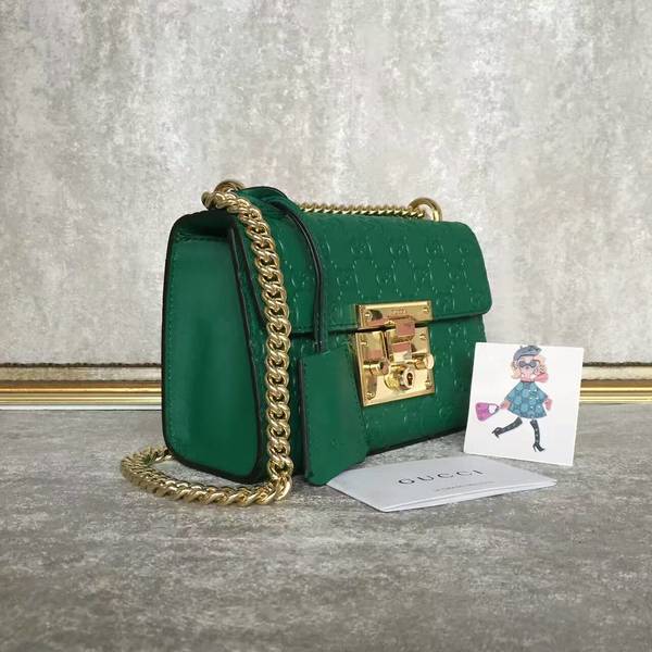 Gucci Padlock Gucci Signature Mini Shoulder Bag 409487A Green Gucci Padlock Gucci Signature Mini Shoulder Bag 409487A Green