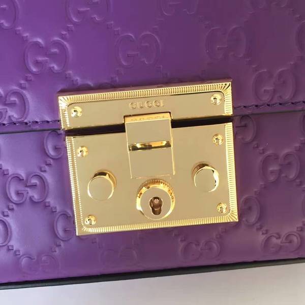 Gucci Padlock Gucci Signature Mini Shoulder Bag 409487A Purple Gucci Padlock Gucci Signature Mini Shoulder Bag 409487A Purple
