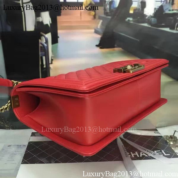 Boy Chanel Flap Bag Red Original Sheepskin Leather A67088 Gold Boy Chanel Flap Bag Red Original Sheepskin Leather A67088 Gold