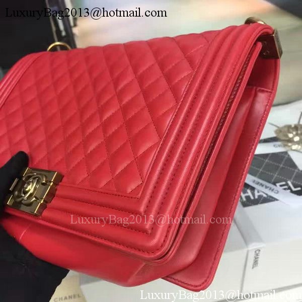Boy Chanel Flap Bag Red Original Sheepskin Leather A67088 Gold Boy Chanel Flap Bag Red Original Sheepskin Leather A67088 Gold