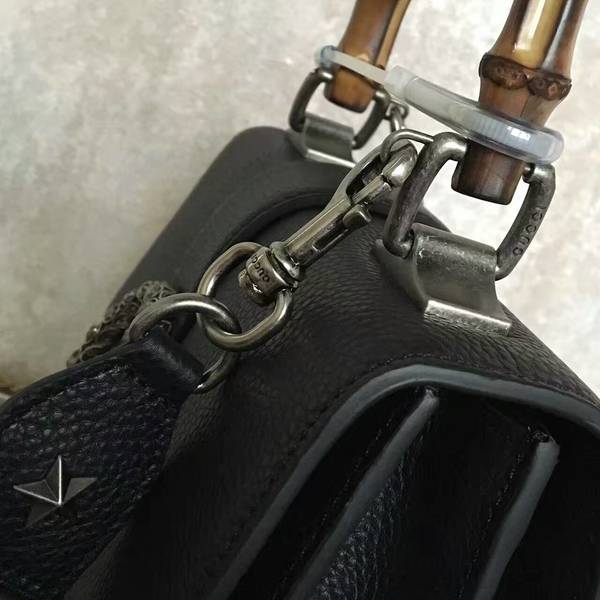 Gucci Now Bamboo Lichee Pattern Leather Top Handle Bag 448075 Black Gucci Now Bamboo Lichee Pattern Leather Top Handle Bag 448075 Black